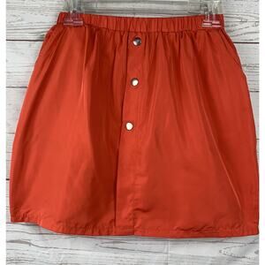 Fashion Nova Orange Mini Skirt, Size:M polyester button accents on front pockets
